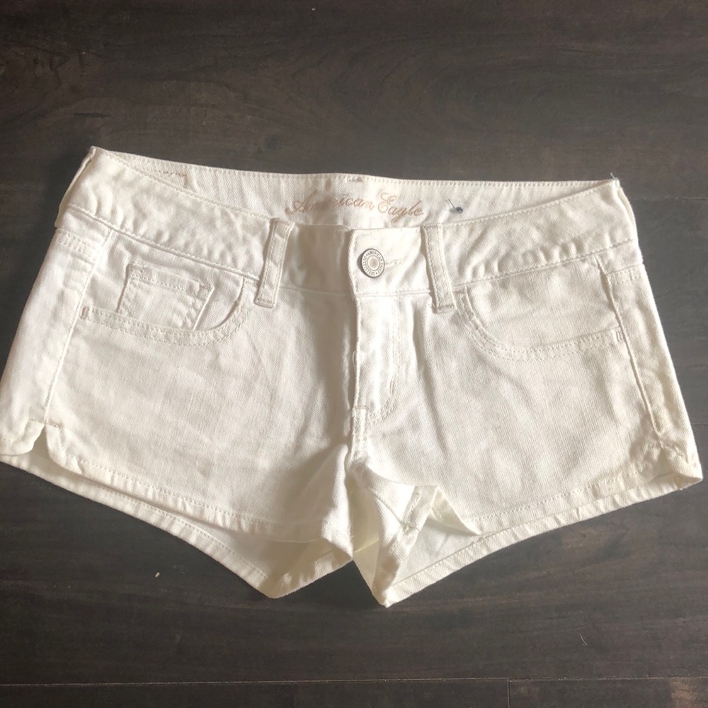AE White Denim Shorties